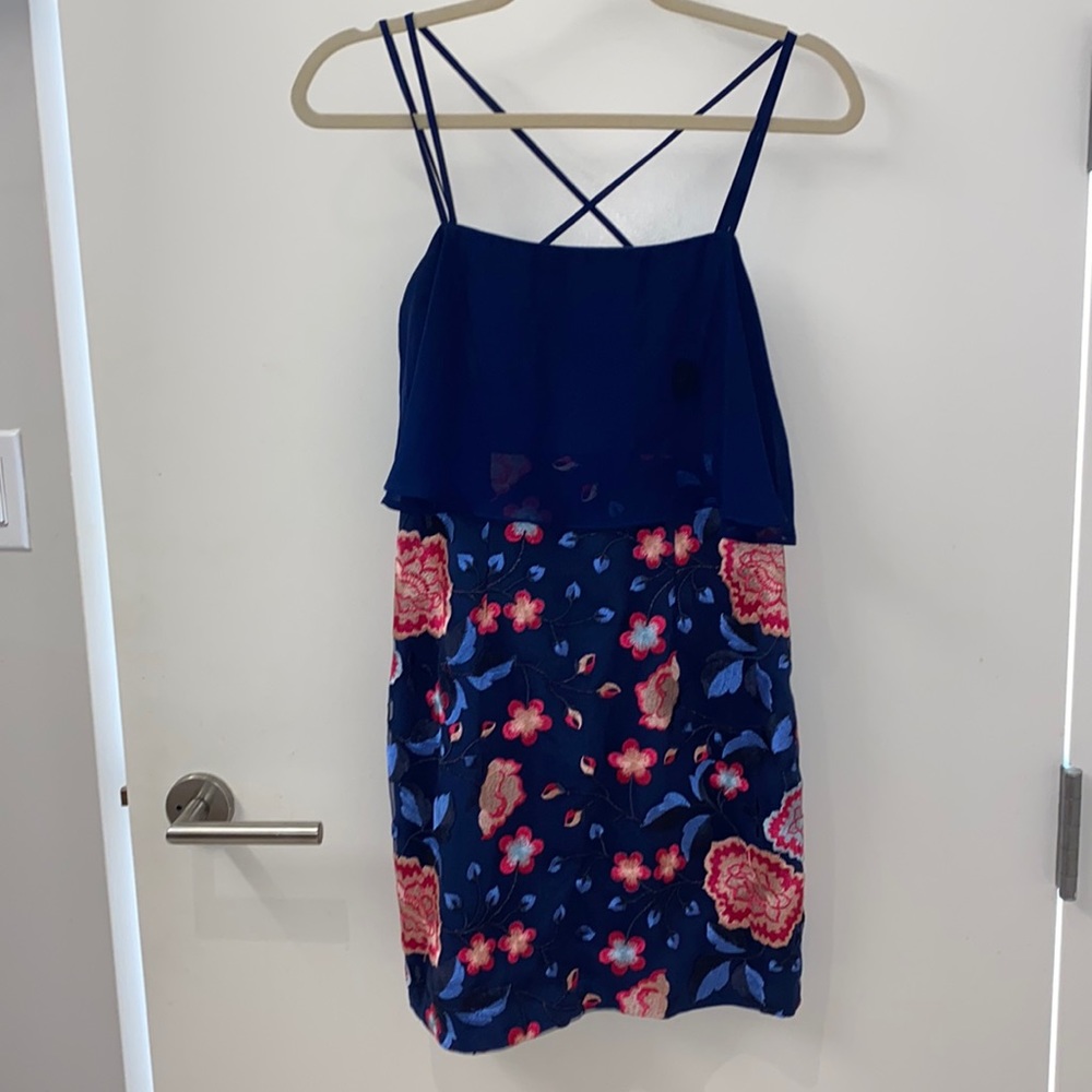 Aidan Aidan Mattox Floral Embroidered Dress